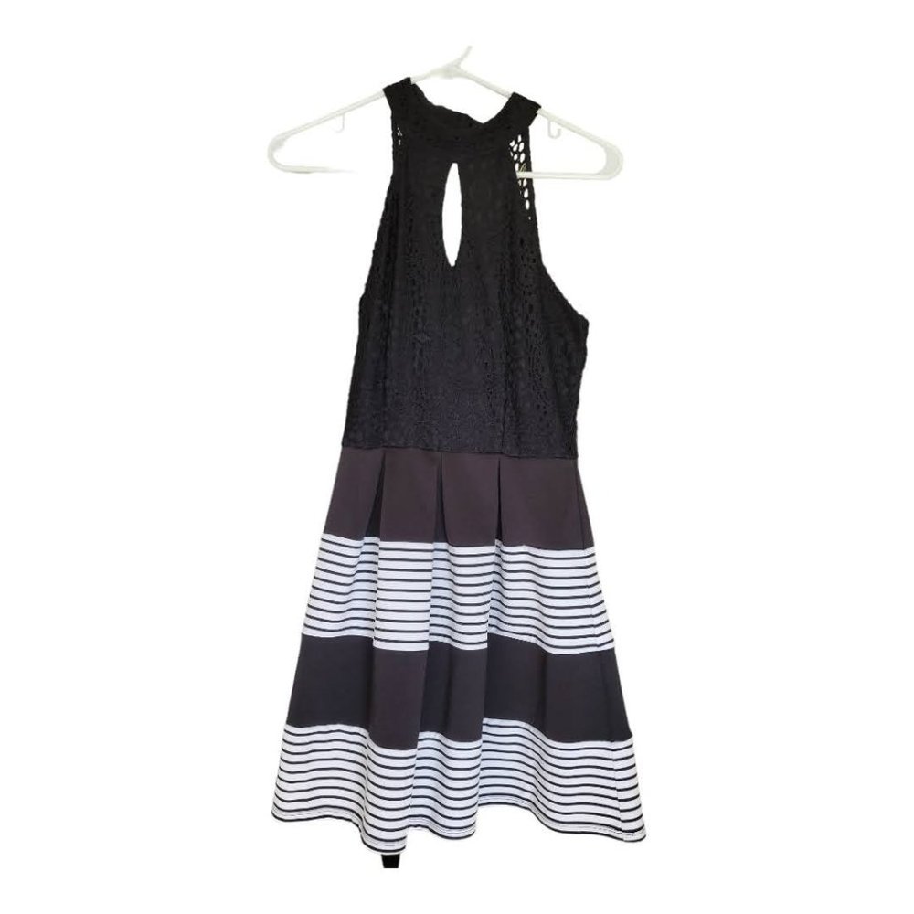 Lots of Love Black and White Dress Juniors Medium